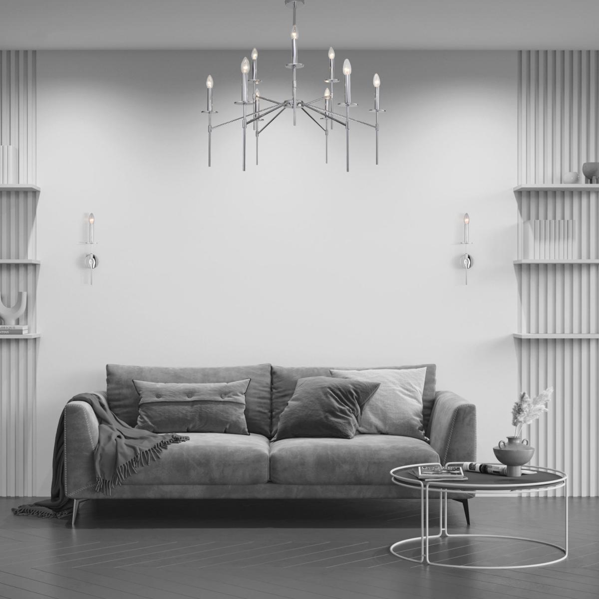 Люстра на штанге Eurosvet Anders 60142/9 хром Smart a061934 в Санкт-Петербурге