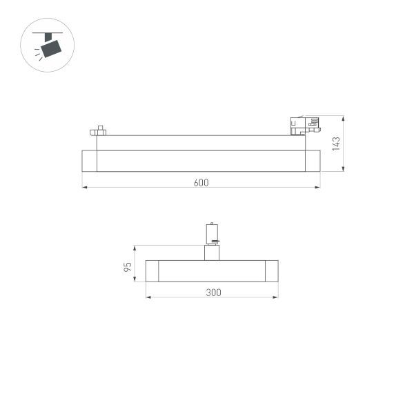 Трековый светильник Arlight LGD-Afina-4TR-S600x300-50W Day4000 035488 в Санкт-Петербурге