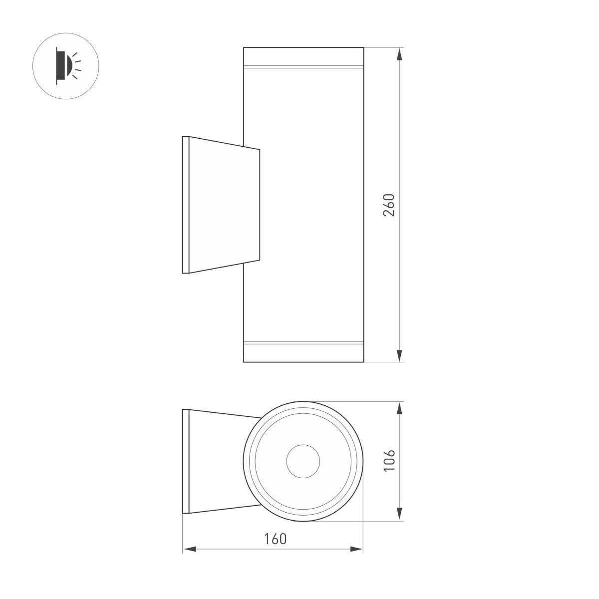 Уличный настенный светильник Arlight LGD-WALDER-R106-2x18W Day4000-MIX (Черный, 40 deg, 230V) (IP65 Металл) 060961 в Санкт-Петербурге