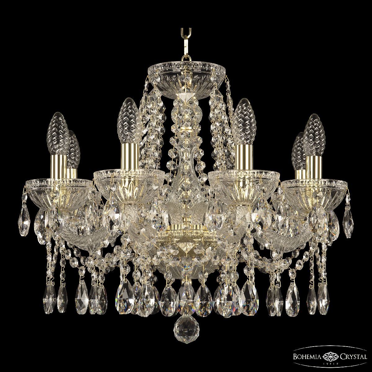 Подвесная люстра Bohemia Ivele Crystal 5413/8/165 G Clear/M-1G в Санкт-Петербурге