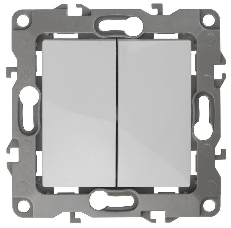 Выключатель двухклавишный ЭРА 12 10AX 250V 12-1104-01 Б0014645 в Санкт-Петербурге