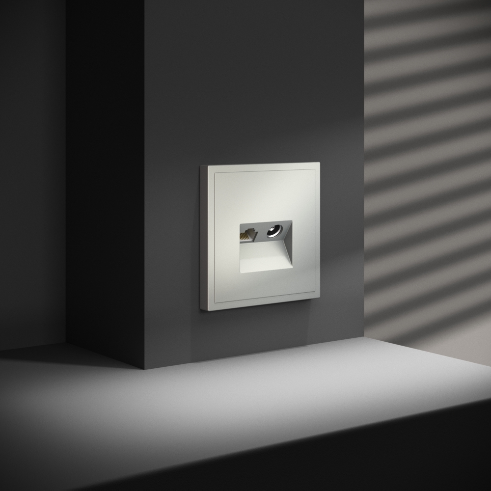 Розетка телевизионная встраиваемая Voltum S70 TV+RJ45 кат. 6, (сталь) VLS060705 в Санкт-Петербурге