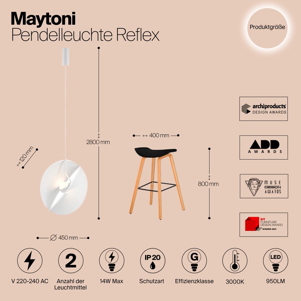 Подвесной светильник Maytoni Reflex MOD154PL-L6W3K в Санкт-Петербурге