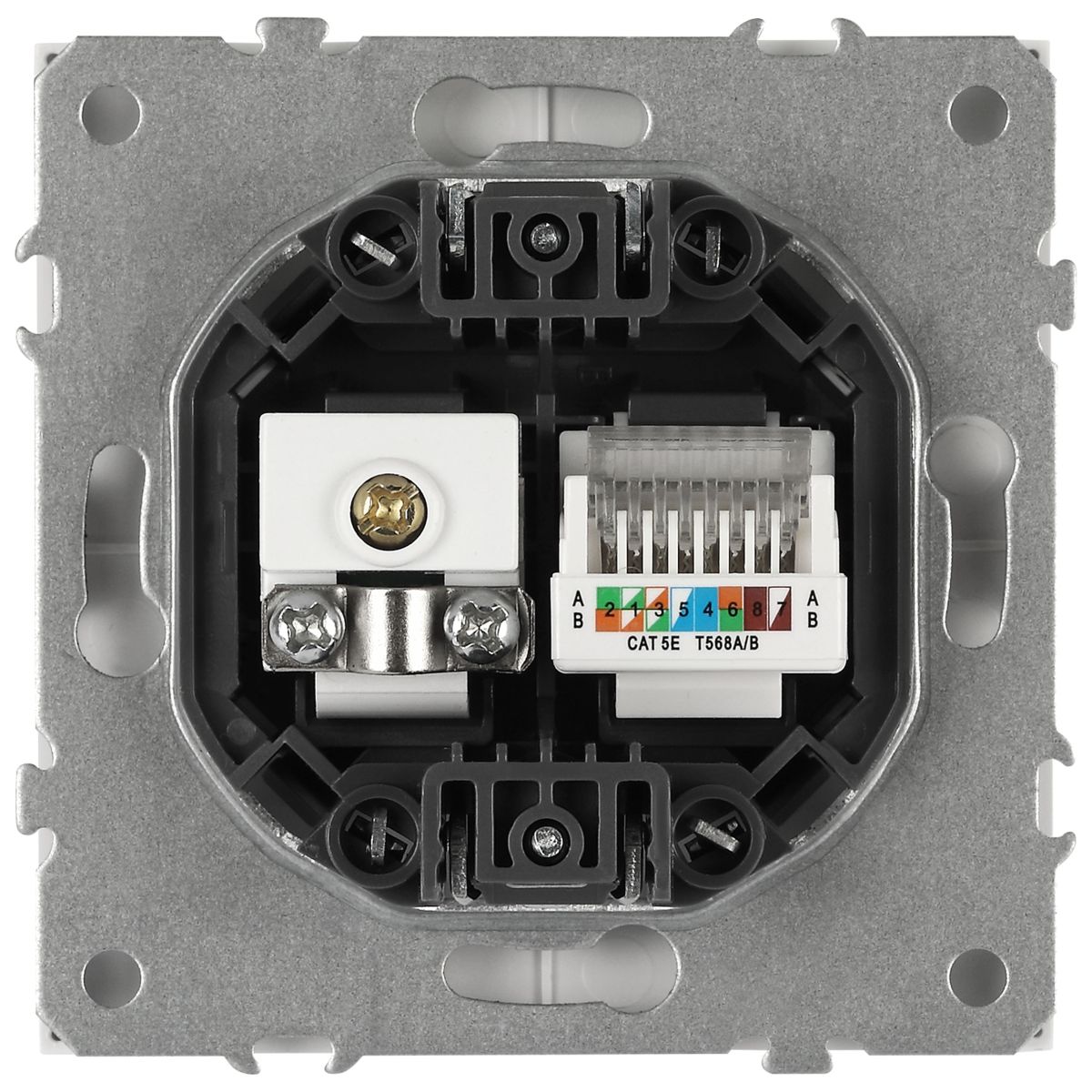 Розетка ЭРА Galaxy 15-3110-01 комбинированная RJ45+TV IP20 белый Б0070776 в Санкт-Петербурге