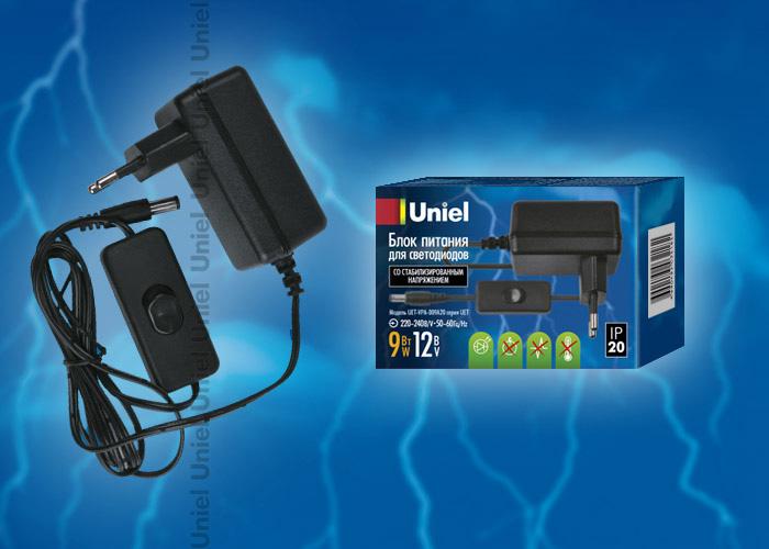 Блок питания для светодиодов (08939) Uniel 12V 9W IP33 0,7A UET-VPL-009А33 в Санкт-Петербурге