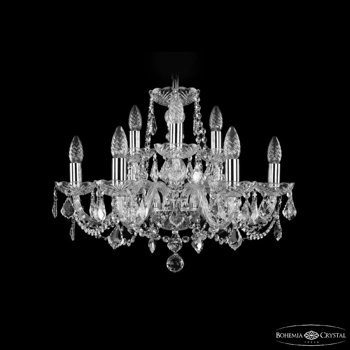 Подвесная люстра Bohemia Ivele Crystal 1402/6+3/195 Ni Leafs в Санкт-Петербурге