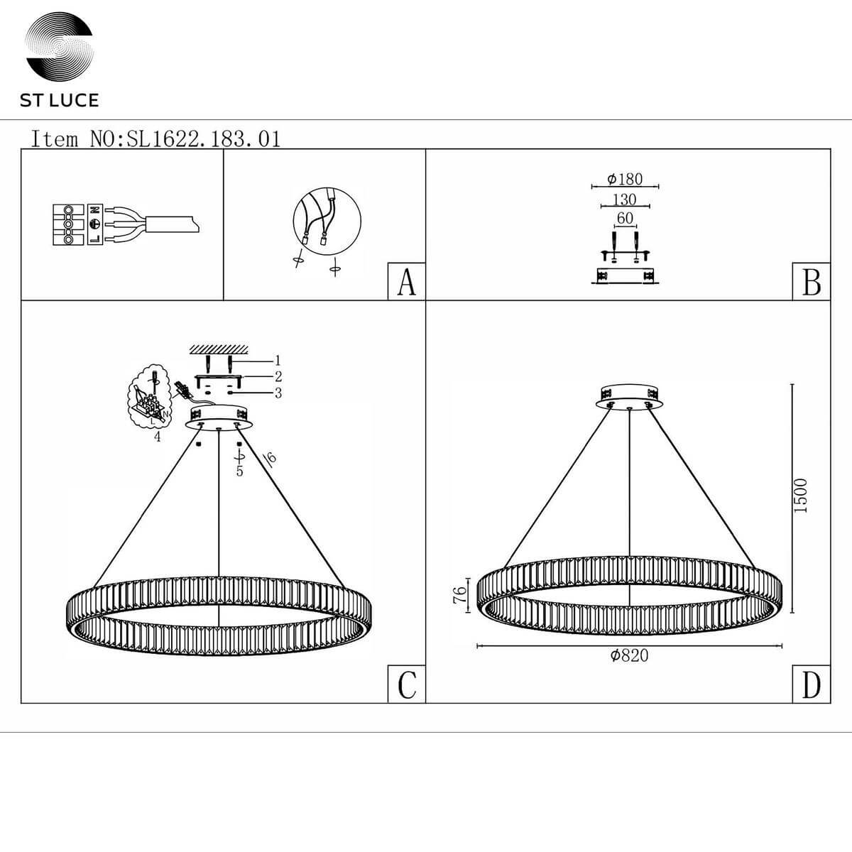 Подвесная люстра ST Luce SL1622.183.01 в Санкт-Петербурге