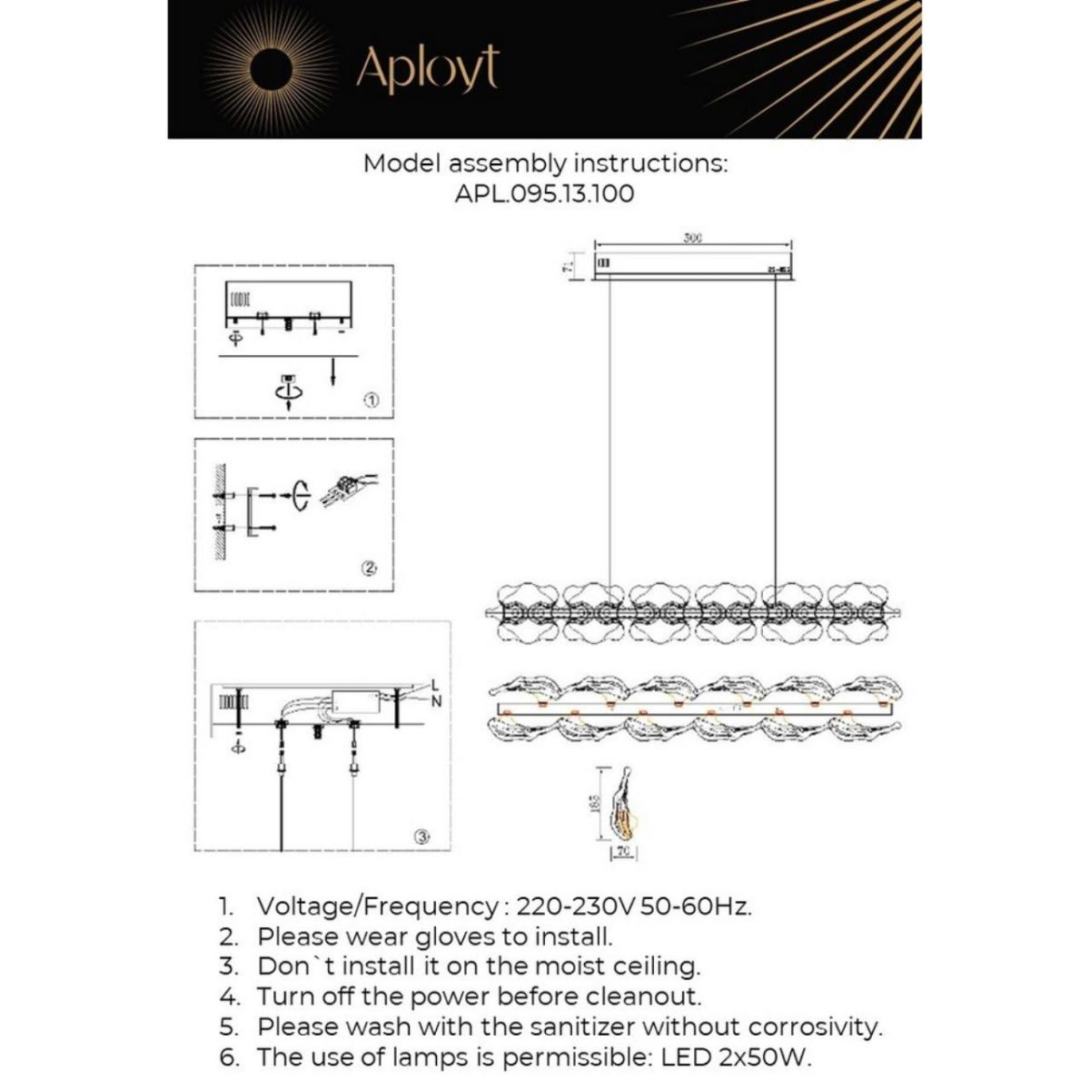 Подвесная люстра Aployt Fifi APL.095.13.100 в Санкт-Петербурге