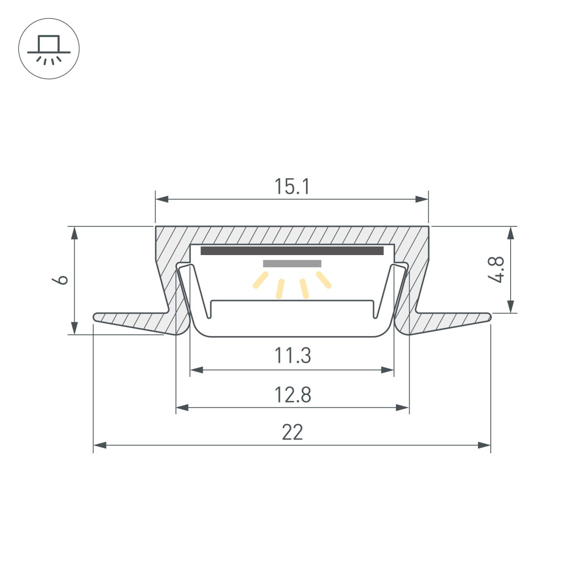 Профиль Arlight SL-SLIM-2206-F-2000 ANOD (BY) (Алюминий) 067108 в Санкт-Петербурге