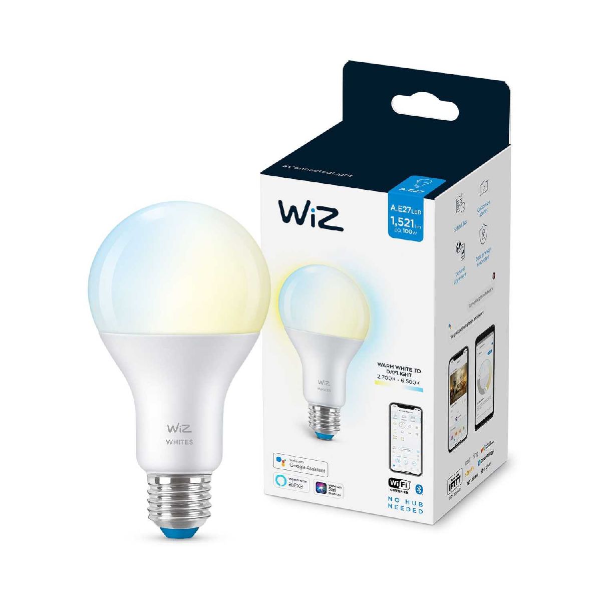Умная светодиодная лампа Wiz Wi-Fi BLE100WA67E27927-65TW1PF/6 E27 13W 2700/6500K 929002449602 в Санкт-Петербурге