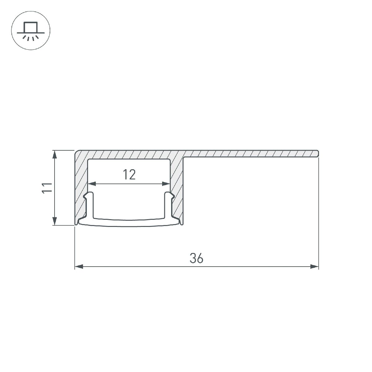 Алюминиевый профиль Arlight Arlight ARH-DECORE-S12-LINE-EDGE-3000 ANOD 052994 в Санкт-Петербурге