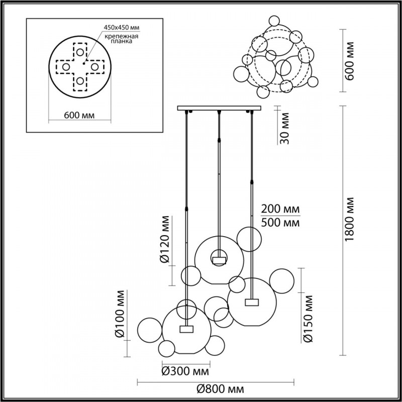 Подвесная люстра Odeon Light 4640/36LA в Санкт-Петербурге