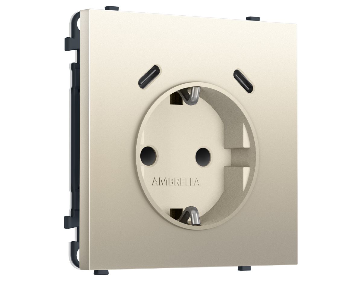 Комплект механизма электрической розетки SIGMA Шёлк 2USB С+C 20W Ambrella Volt MS550510 (SP5505, PR165) в #REGION_NAME_DECLINE_PP#