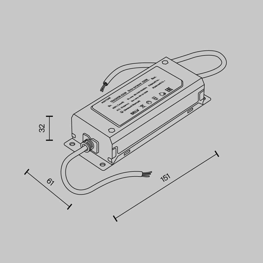 Блок питания Maytoni Technical Power supply 48V TRA130DR-100W в Санкт-Петербурге