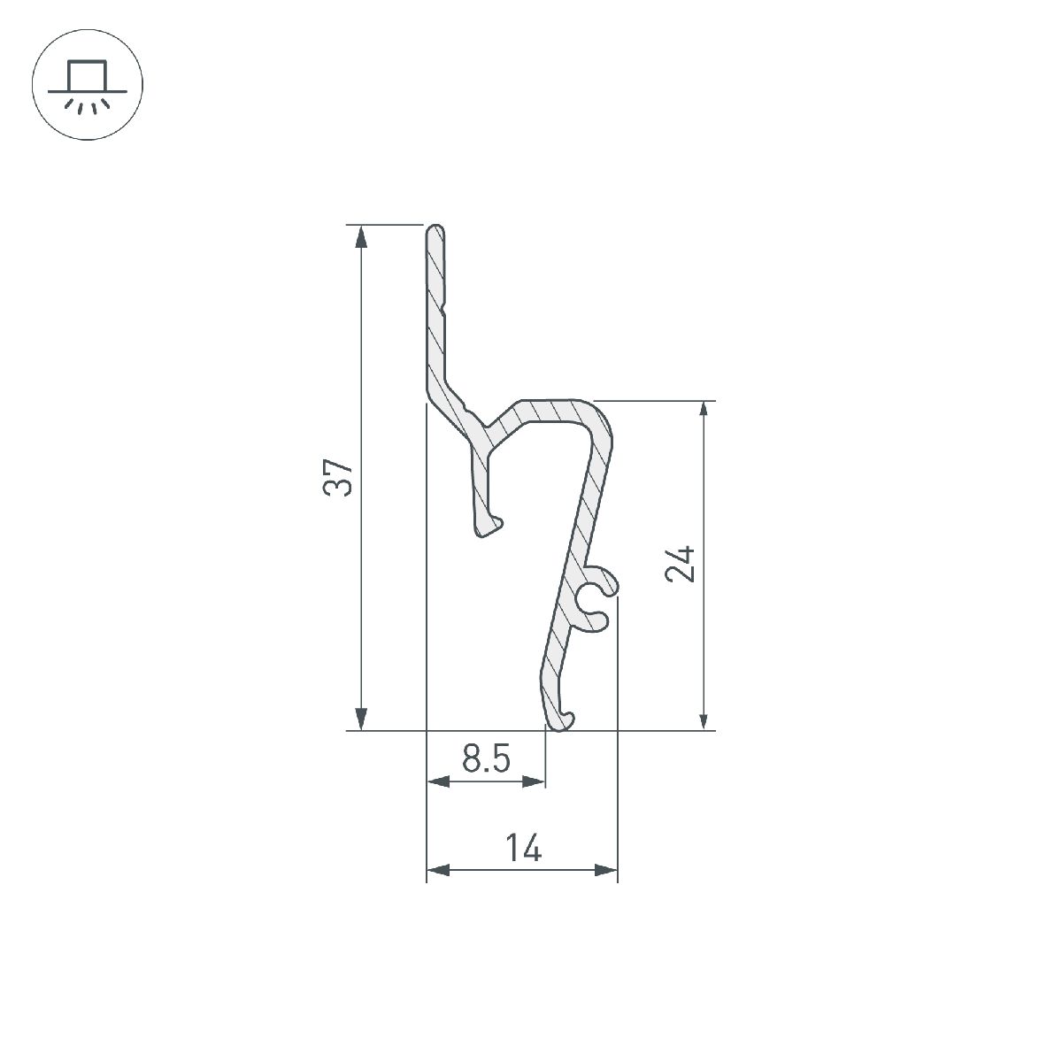 Профиль Arlight STRETCH-SHADOW-TECH-2000 BLACK A2-DELTA 039509 в Санкт-Петербурге