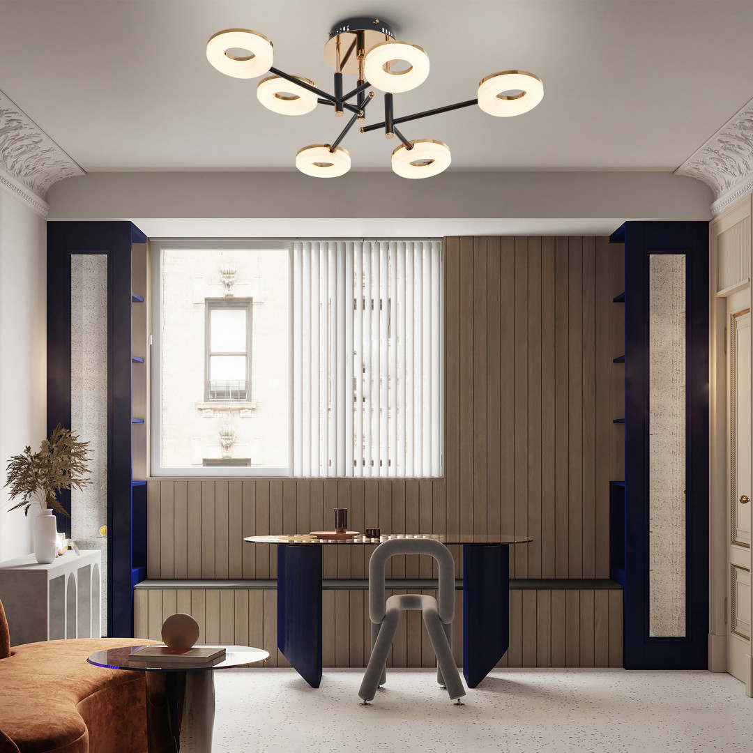 Потолочная люстра Arte Milano Ferrara 272999/6 BK/GD в Санкт-Петербурге