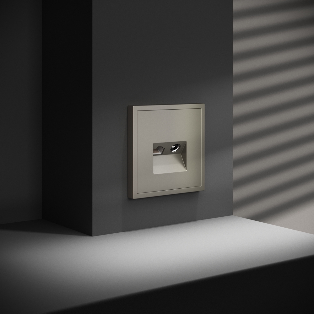 Розетка телевизионная встраиваемая Voltum S70 TV+RJ45 кат. 6, (шелк) VLS060704 в Санкт-Петербурге