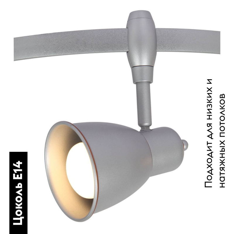 Трековый светильник Arte Lamp A3058PL-1SI в #REGION_NAME_DECLINE_PP#