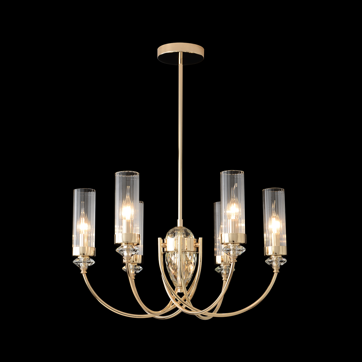 Люстра на штанге Crystal Lux SECRET SP6 GOLD в Санкт-Петербурге