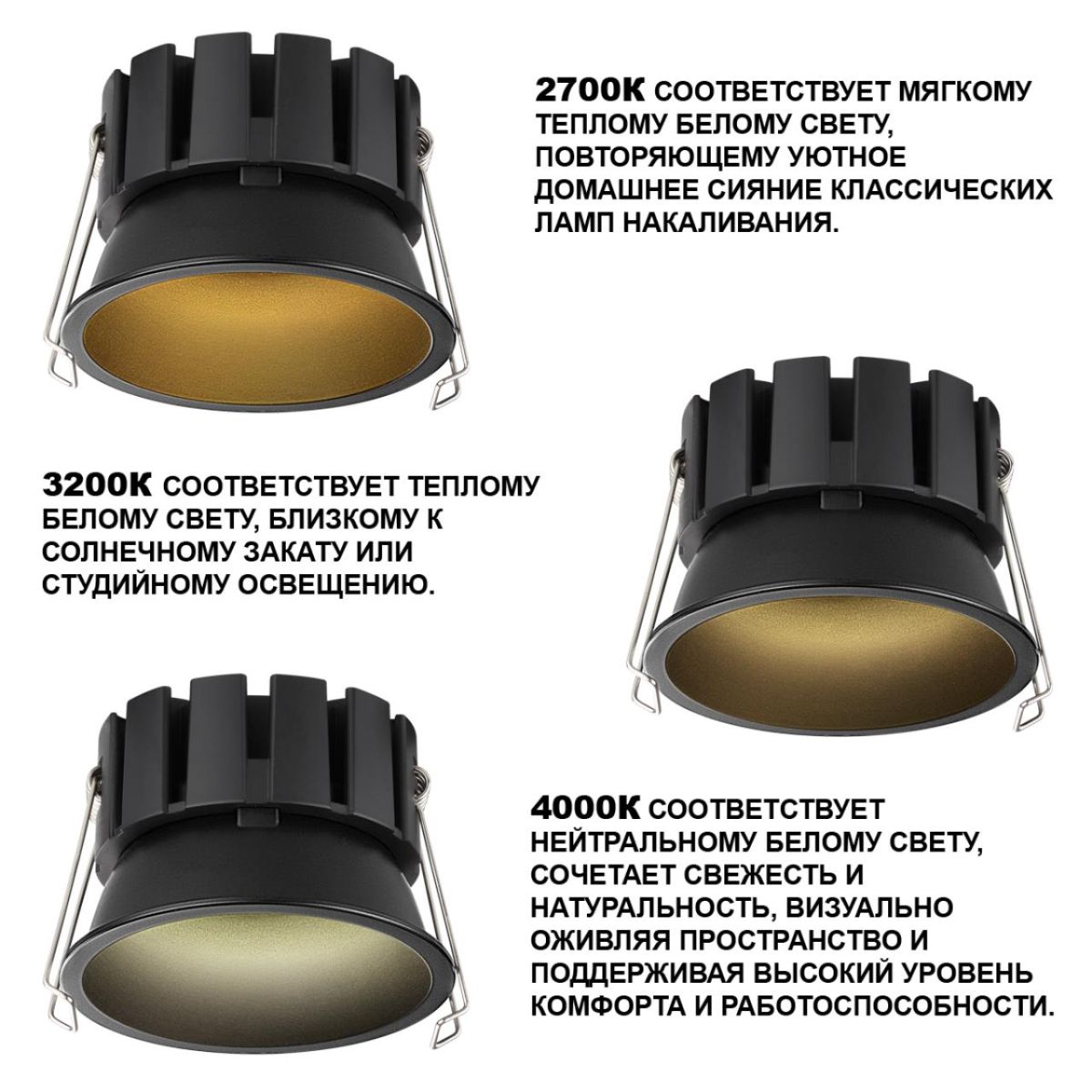 Встраиваемый светильник с переключателем цветовой температуры и угла рассеивания Novotech Wir Solis 359860 в Санкт-Петербурге