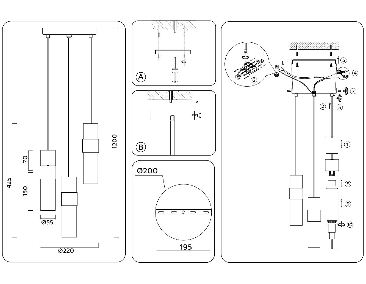 Подвесной светильник Ambrella Light High Light Heigh Light LH55102 в Санкт-Петербурге