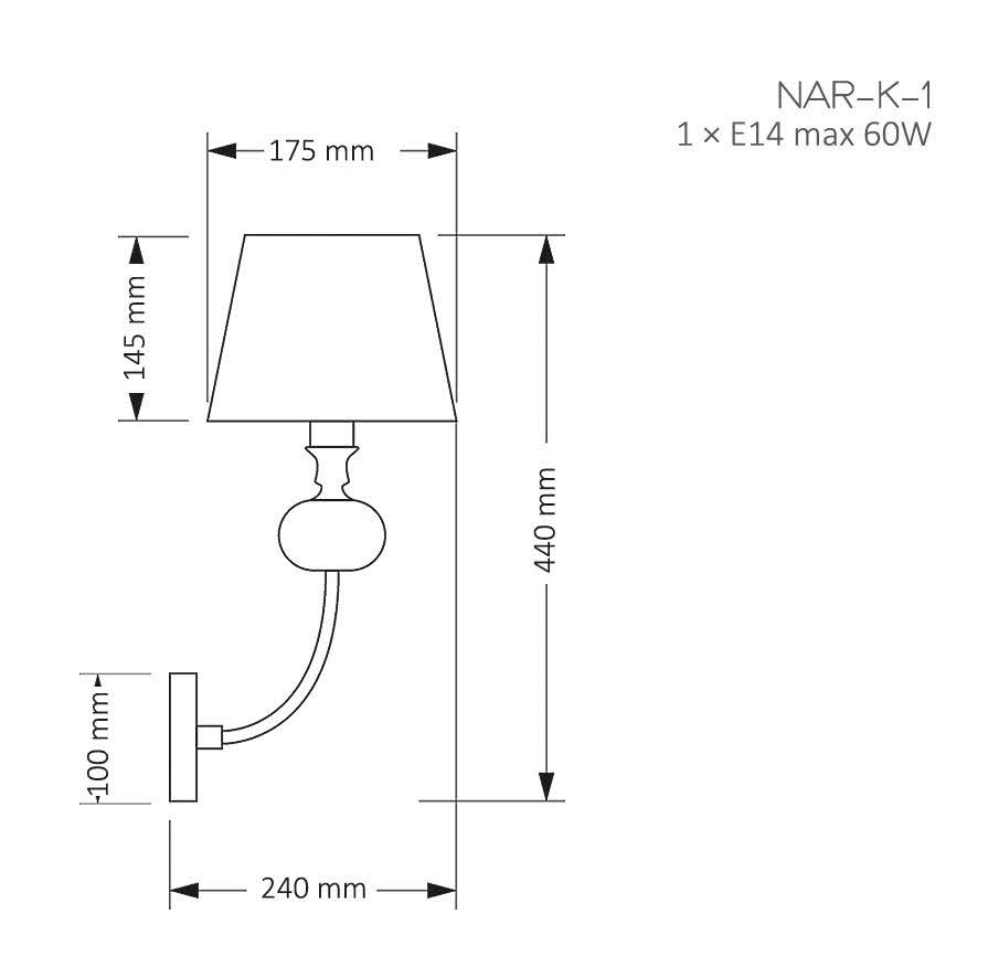Бра Kutek Mood Narni NAR-K-1 (BC) в #REGION_NAME_DECLINE_PP#