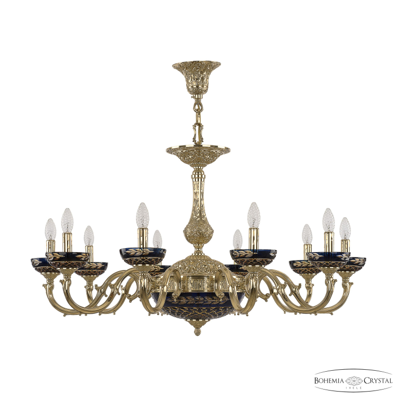 Подвесная люстра Bohemia Ivele Crystal Verona 72101P/10/300 G P Amber-Blue/H-1J в Санкт-Петербурге