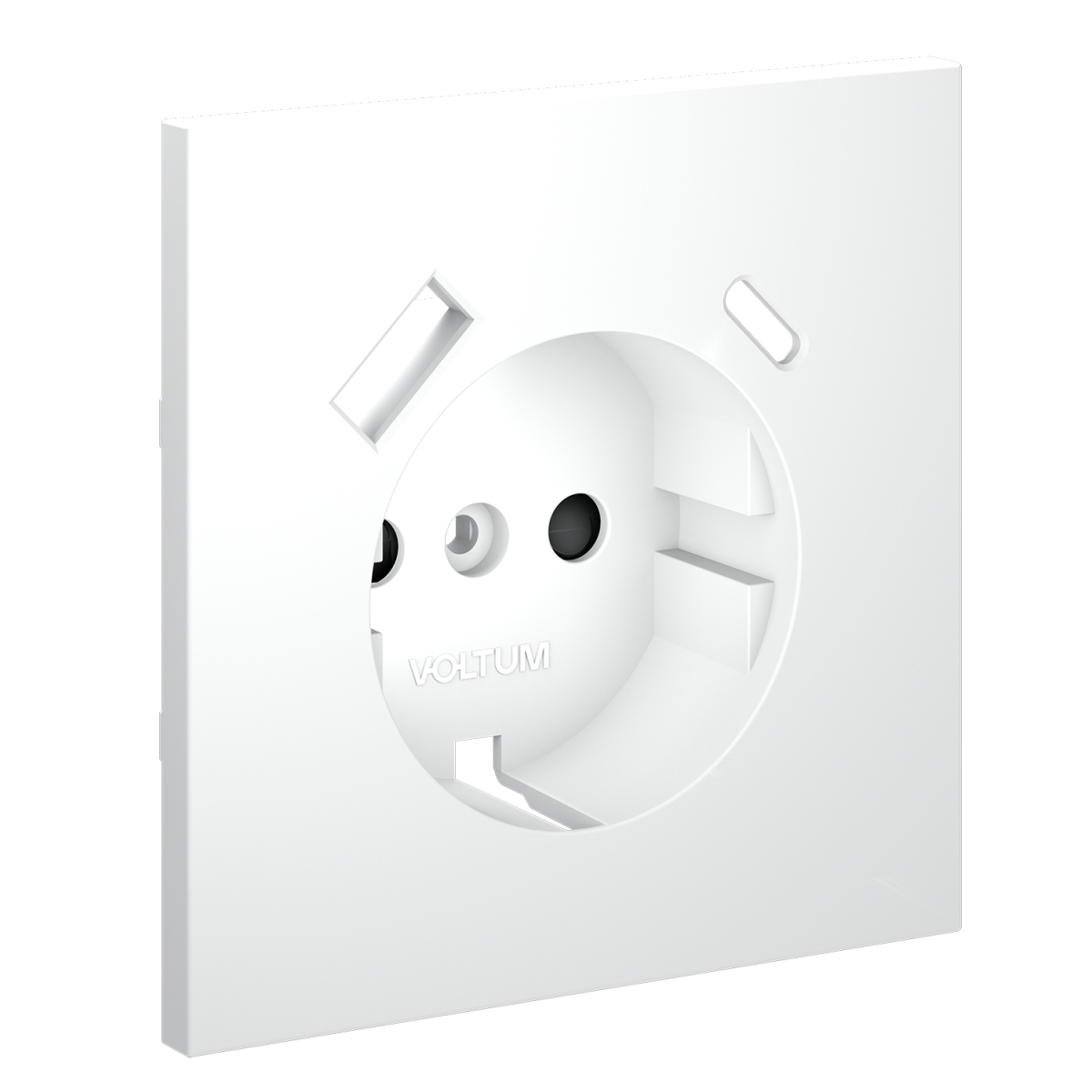 Накладка для розетки с заземлением и защитными шторками, с USB A+C Voltum S70 (белый матовый) VLS001002 в #REGION_NAME_DECLINE_PP#