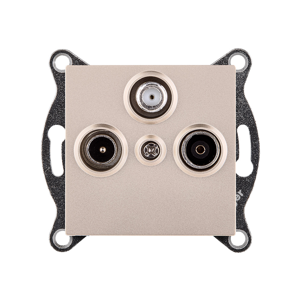 Розетка тройная TV (мама) + TV (папа) + спутниковая SAT, золотой Kollinger REA-036GD для Aspekt, Eleganz, Reflex в #REGION_NAME_DECLINE_PP#