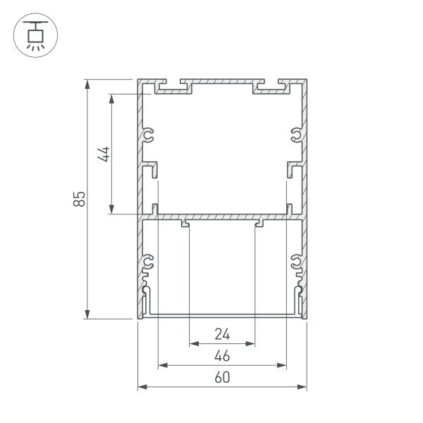 Алюминиевый профиль Arlight ARH-Line-6085-3000 Black 036138 в Санкт-Петербурге