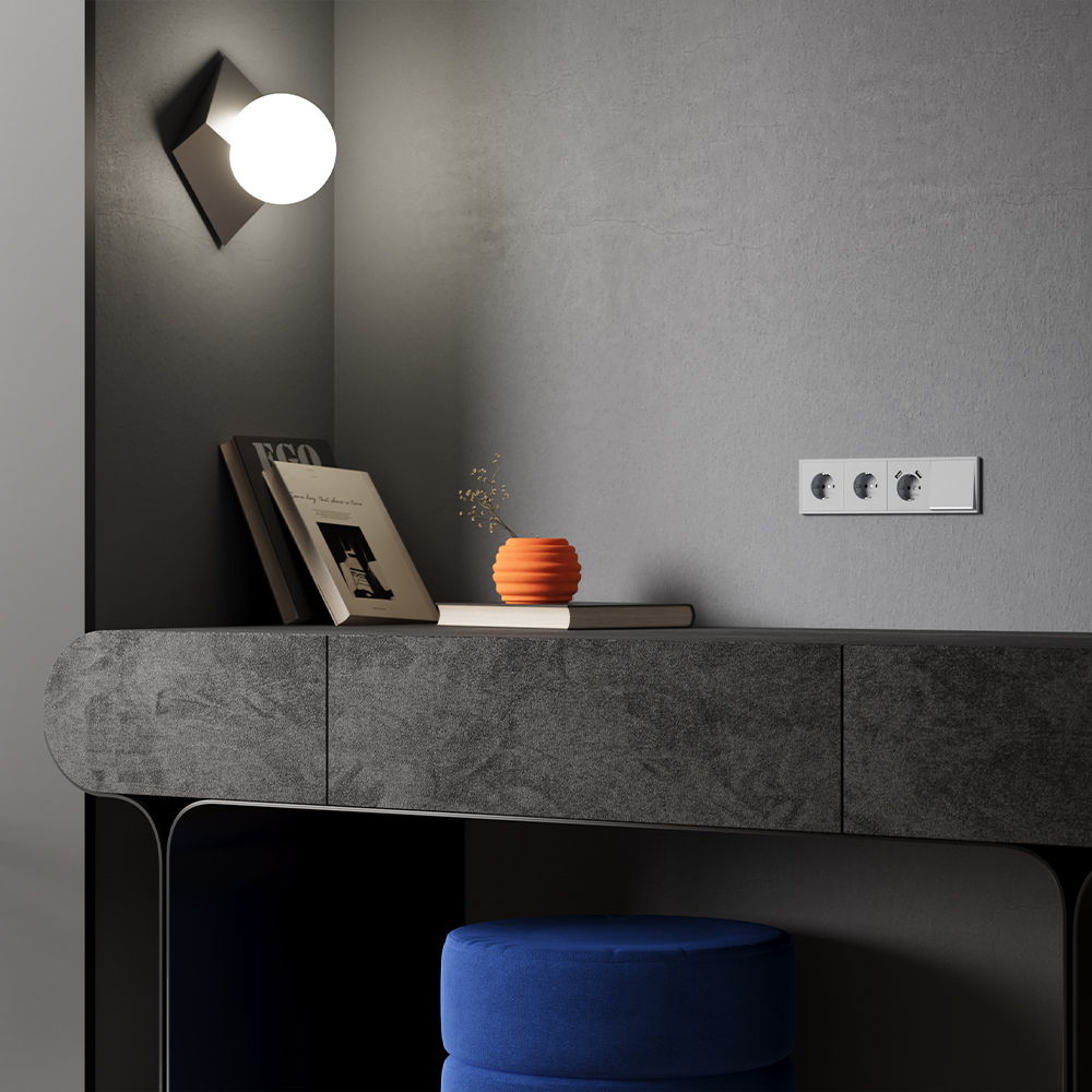 Клавиша для выключателя/переключателя одноклавишного с подсветкой Voltum S70 (серый) VLS000216 в Санкт-Петербурге