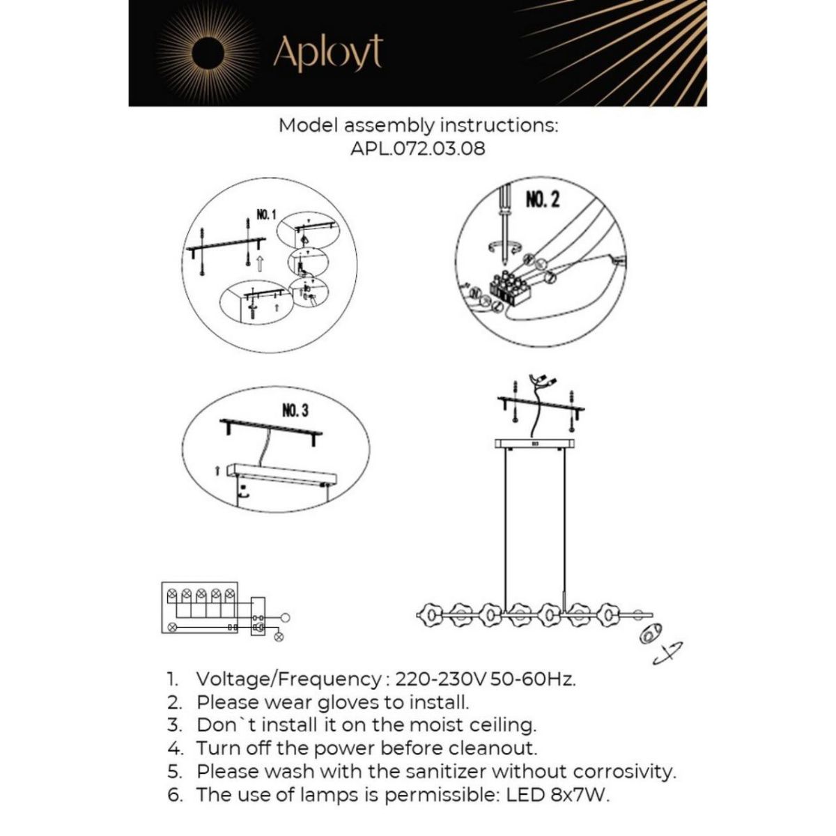 Подвесная люстра Aployt Klarissa APL.072.03.08 в Санкт-Петербурге