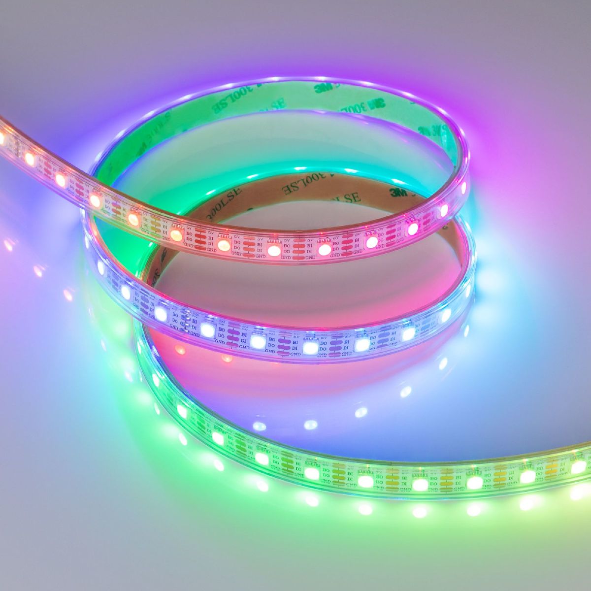 Светодиодная лента герметичная Arlight SPI-P-B60-12mm 5V RGB-PX1-BPT (12 W/m, IP66, 5060, 5m) 041167 в Санкт-Петербурге