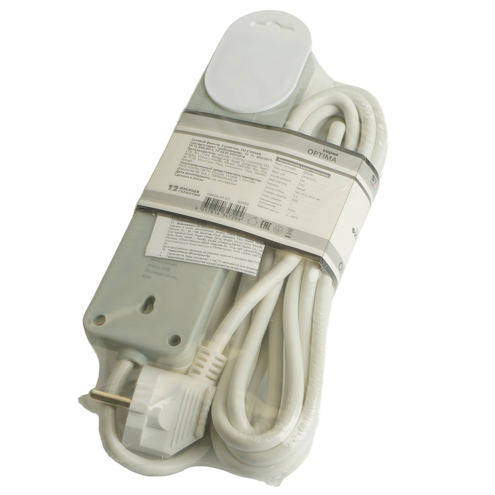 Сетевой фильтр 3-местный с/з Stekker Optima HM20-31-05 50088 в Санкт-Петербурге