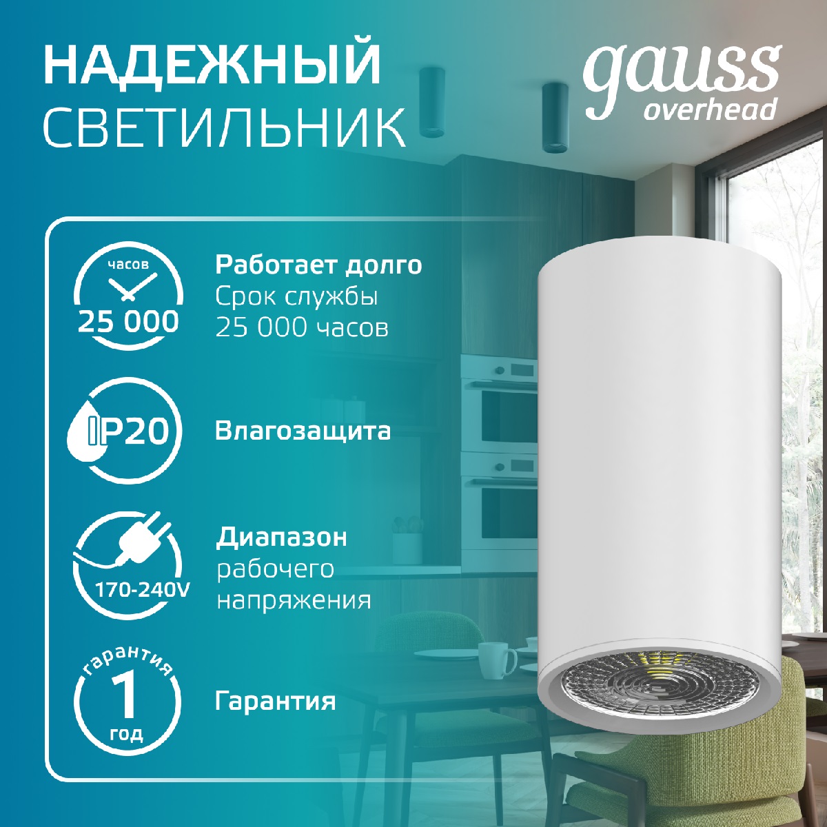 Накладной светильник Gauss Basic HD060 в Санкт-Петербурге