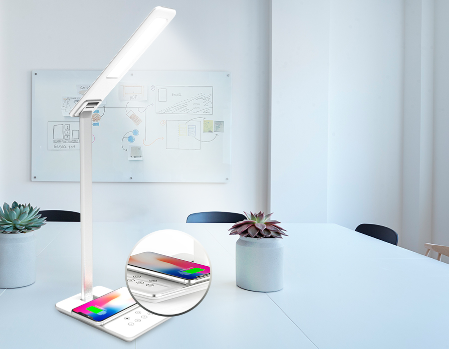 Настольная лампа с беспроводной зарядкой и USB портом Ambrella Light Desk DE581 в #REGION_NAME_DECLINE_PP#