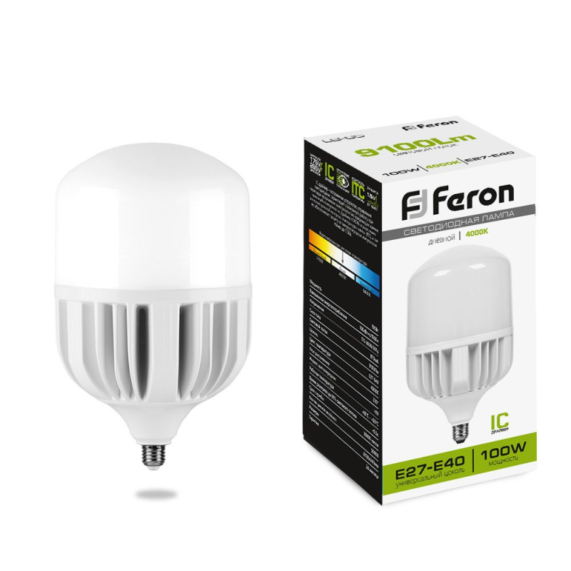 Лампа светодиодная Feron E27-E40 100W 6400K Цилиндр Матовая LB-65 25827 в Санкт-Петербурге