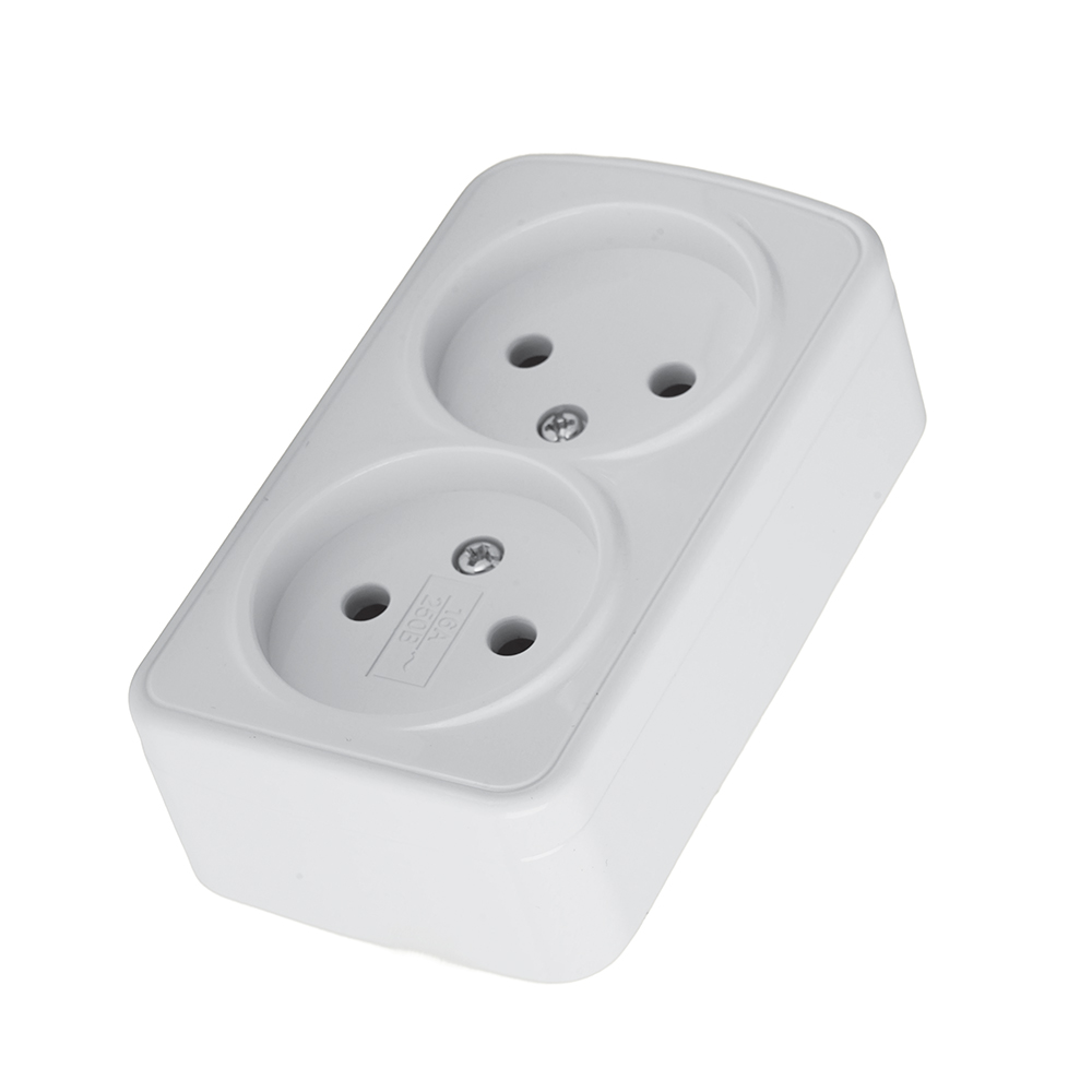 Розетка накладная 2-местная Stekker Basic PST10-502-20 50075 в Санкт-Петербурге
