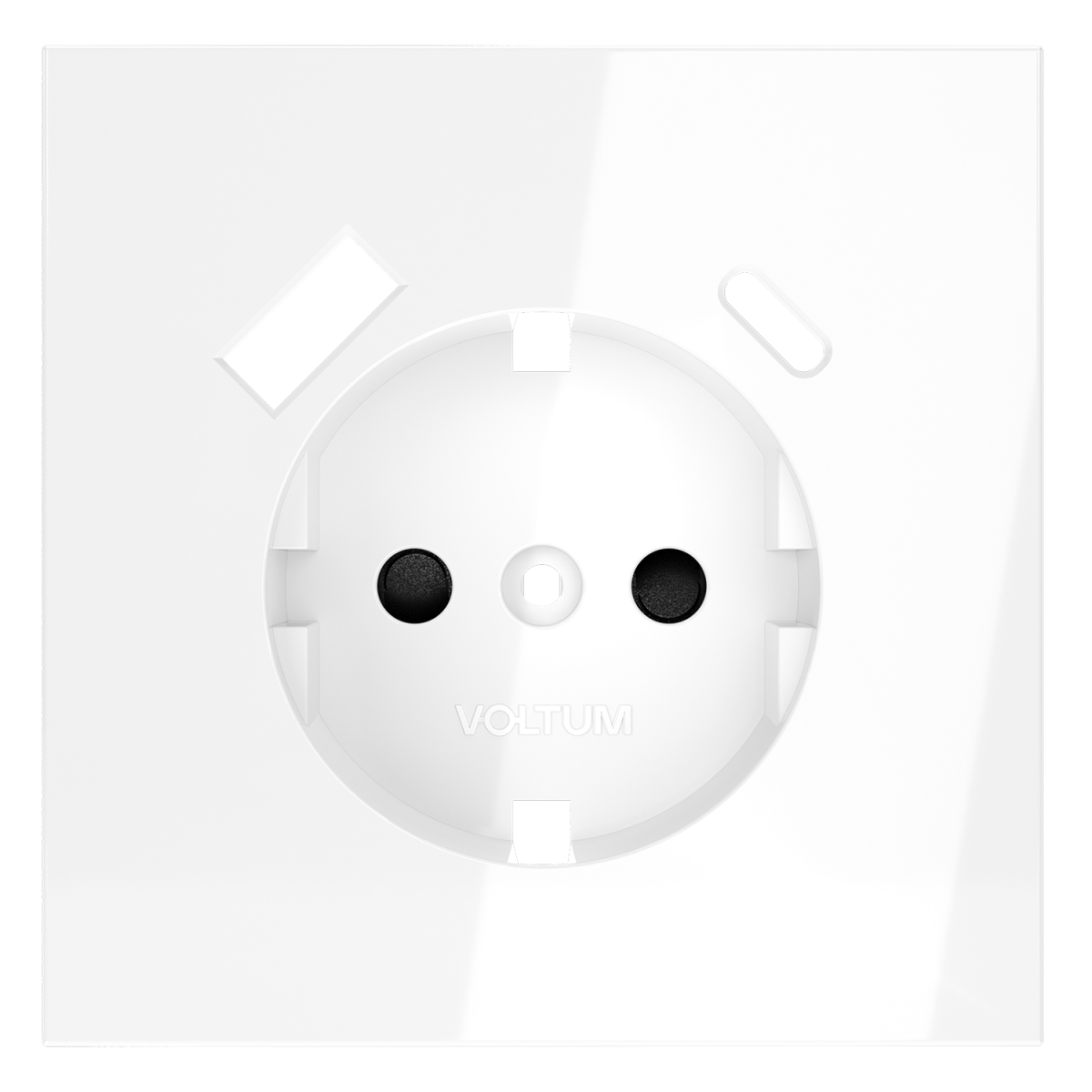 Накладка для розетки с заземлением и защитными шторками, с USB A+C Voltum S70 (белый глянцевый) VLS001001 в #REGION_NAME_DECLINE_PP#