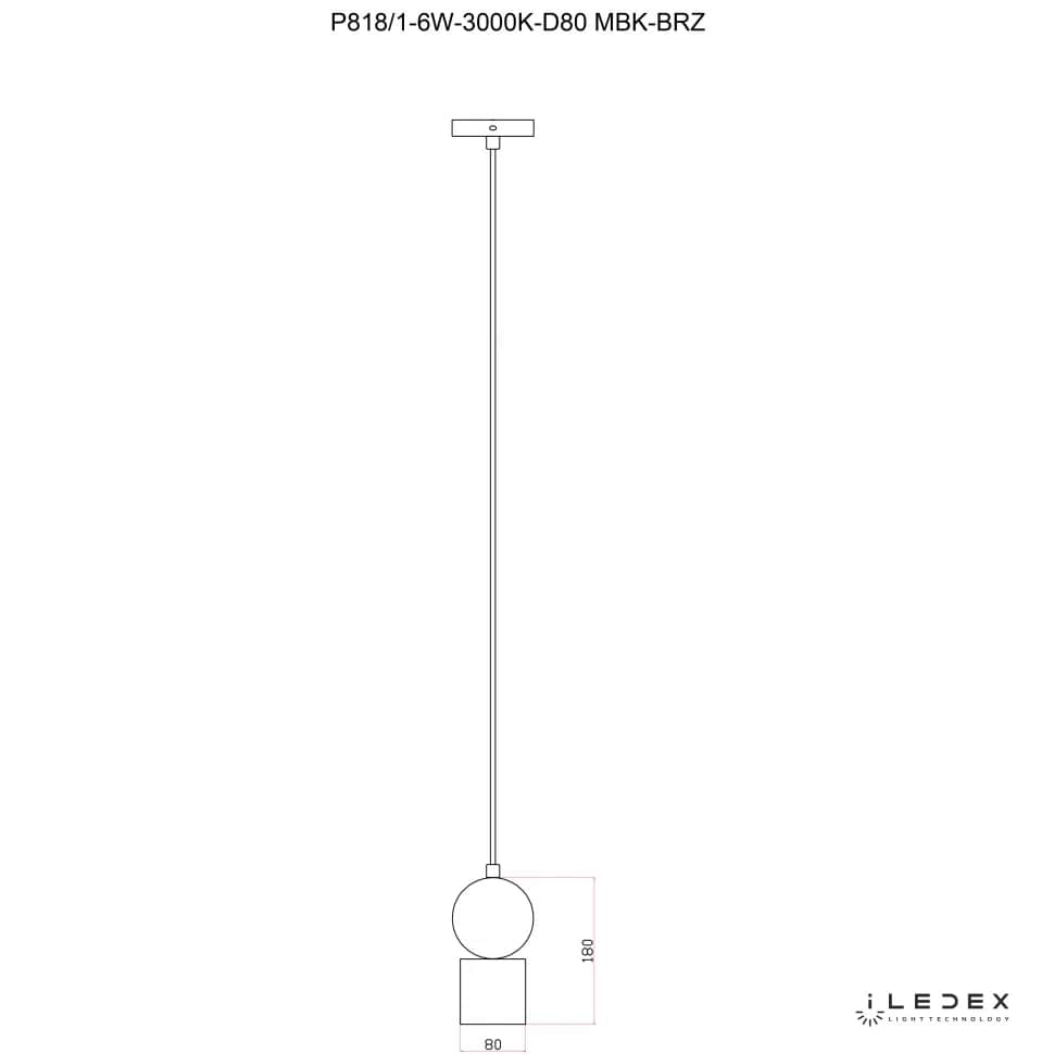 Подвесной светодиодный светильник iLedex Play P818/1-6W-3000K-D80 MBK-BRZ в Санкт-Петербурге