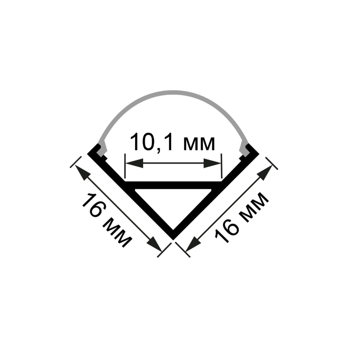 Профиль угловой с широким рассеивателем, накладной шир. ленты до 10мм (рассеиватель матовый, заглушки - 2шт.) OGM GM-08-04 в #REGION_NAME_DECLINE_PP#