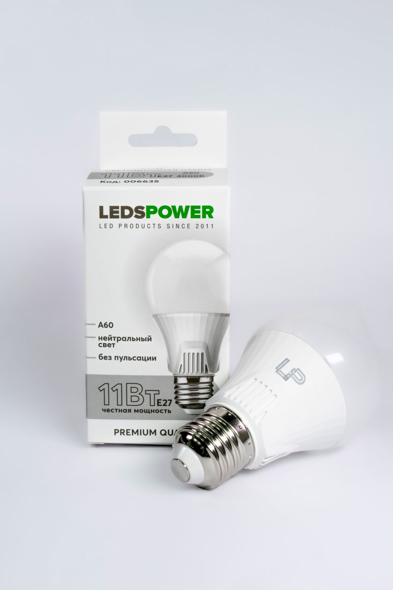 Светодиодная лампа LEDS POWER A60 E27 11Вт 4000К 006635 в Санкт-Петербурге