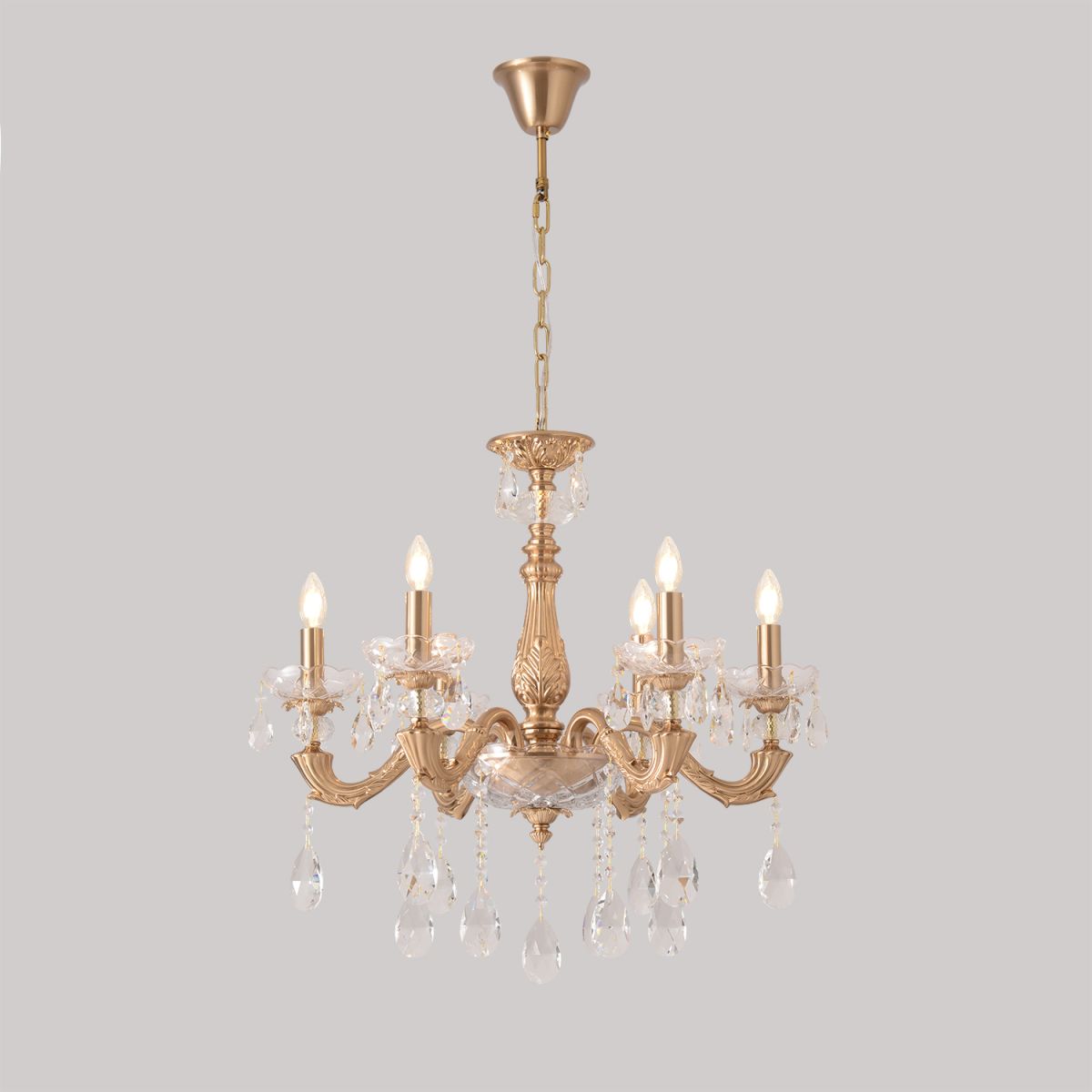 Подвесная люстра под натяжной потолок Crystal Lux ELIZABETH SP6 BRASS в Санкт-Петербурге