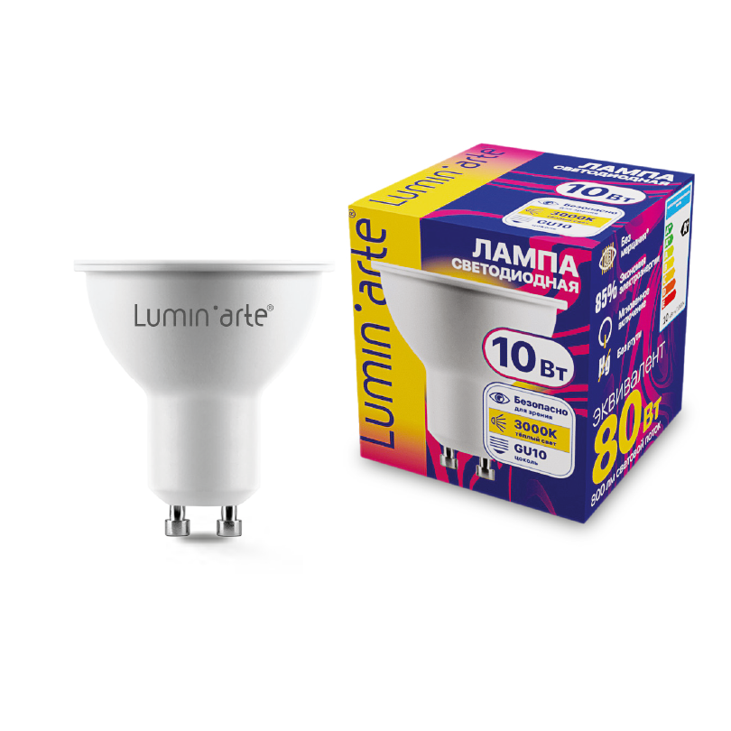 Светодиодная лампа Lumin'arte LSTD-PAR16-10W3KGU10 в #REGION_NAME_DECLINE_PP#