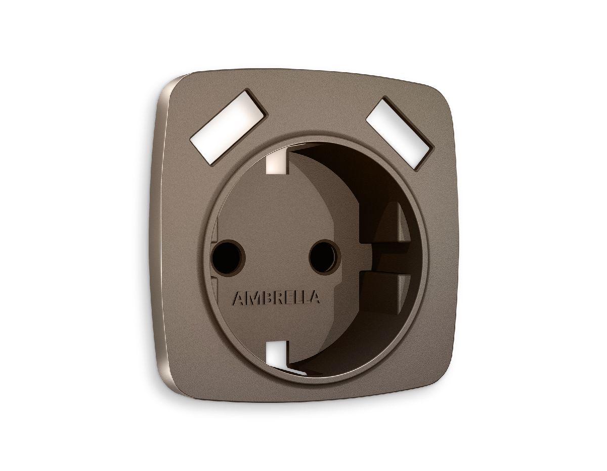 Лицевая панель для розетки с/з со шторками 2USB A+A Ambrella Volt Omega OP6390 в Санкт-Петербурге