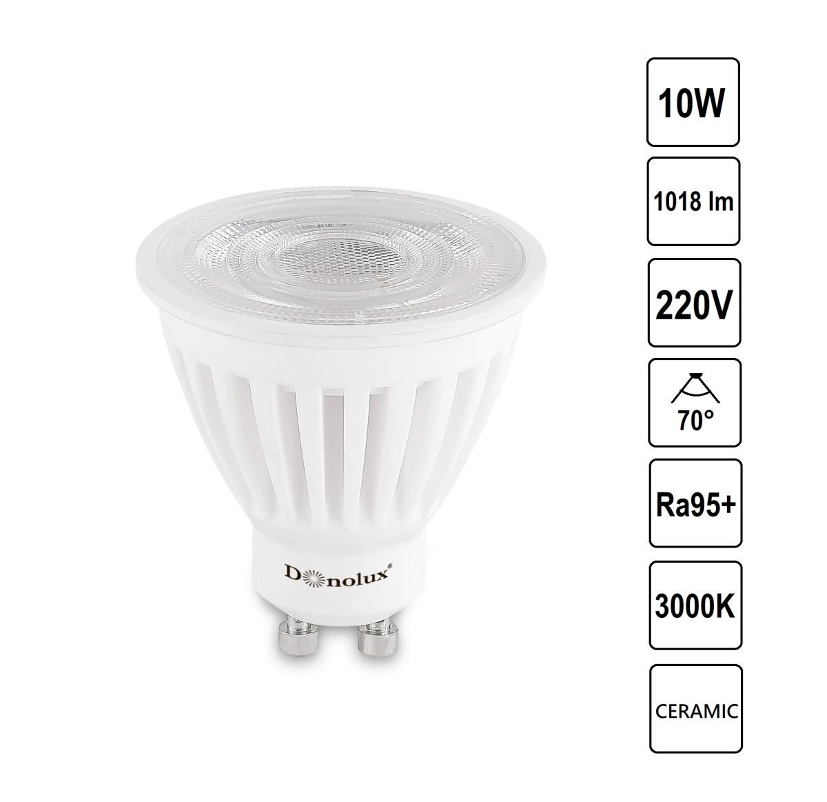Светодиодная лампа Donolux GU10 10W 3000K DL18275W10GU10 70 в Санкт-Петербурге