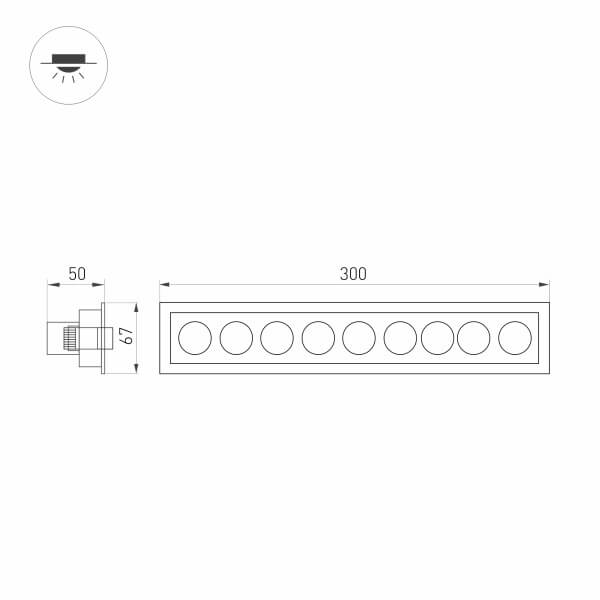 Встраиваемый светодиодный светильник Arlight MS-Orient-Built-Turn-TC-S67x300-20W Day4000 032231 в Санкт-Петербурге