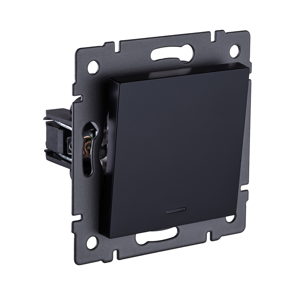 Выключатель 1-клавишный 10А/250В с LED подсветкой, черный Kollinger REA-S-002BK для Aspekt, Eleganz, Reflex в Санкт-Петербурге