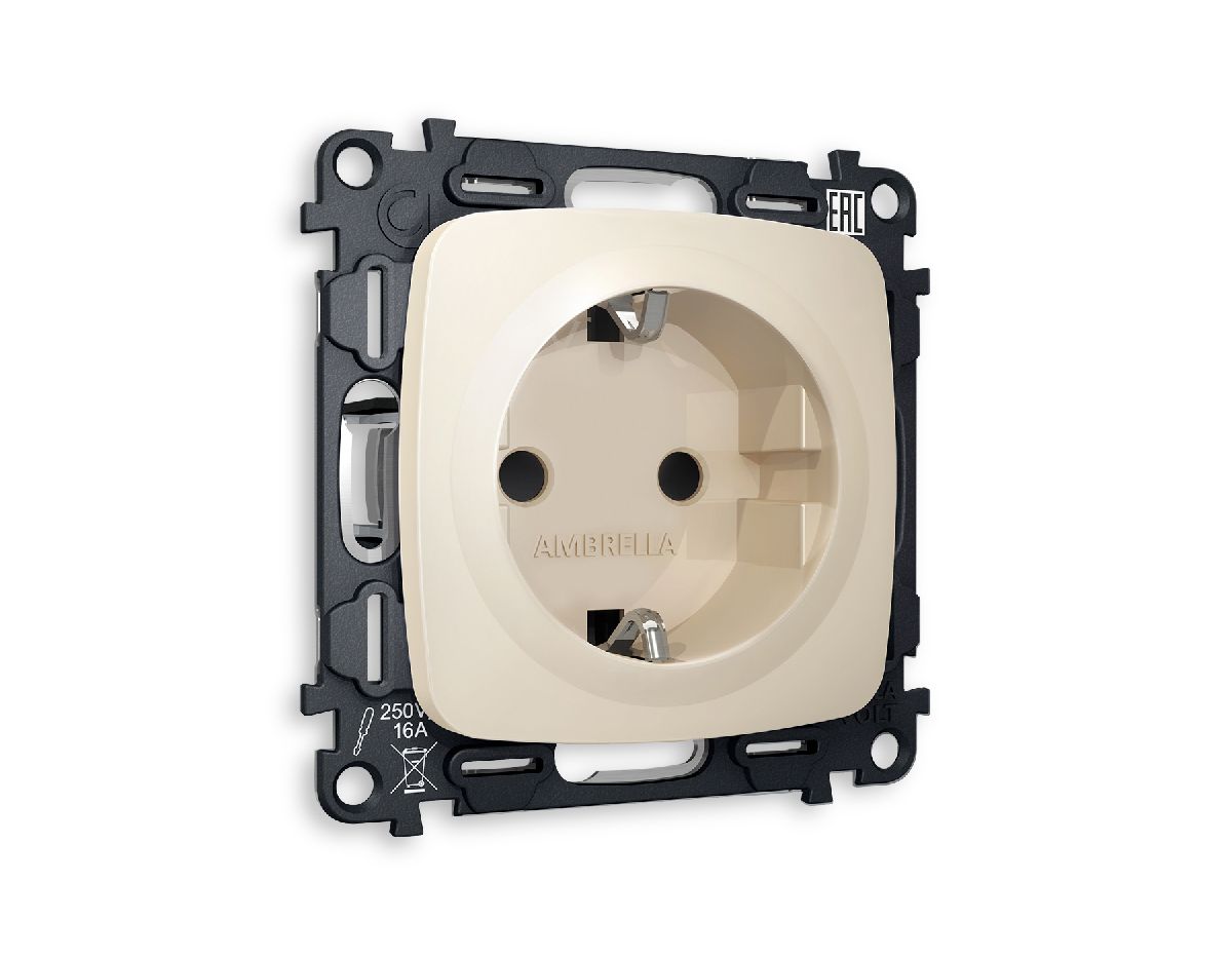 Комплект механизма розетки с/з со шторками Ambrella Volt Omega MO327010 в Санкт-Петербурге