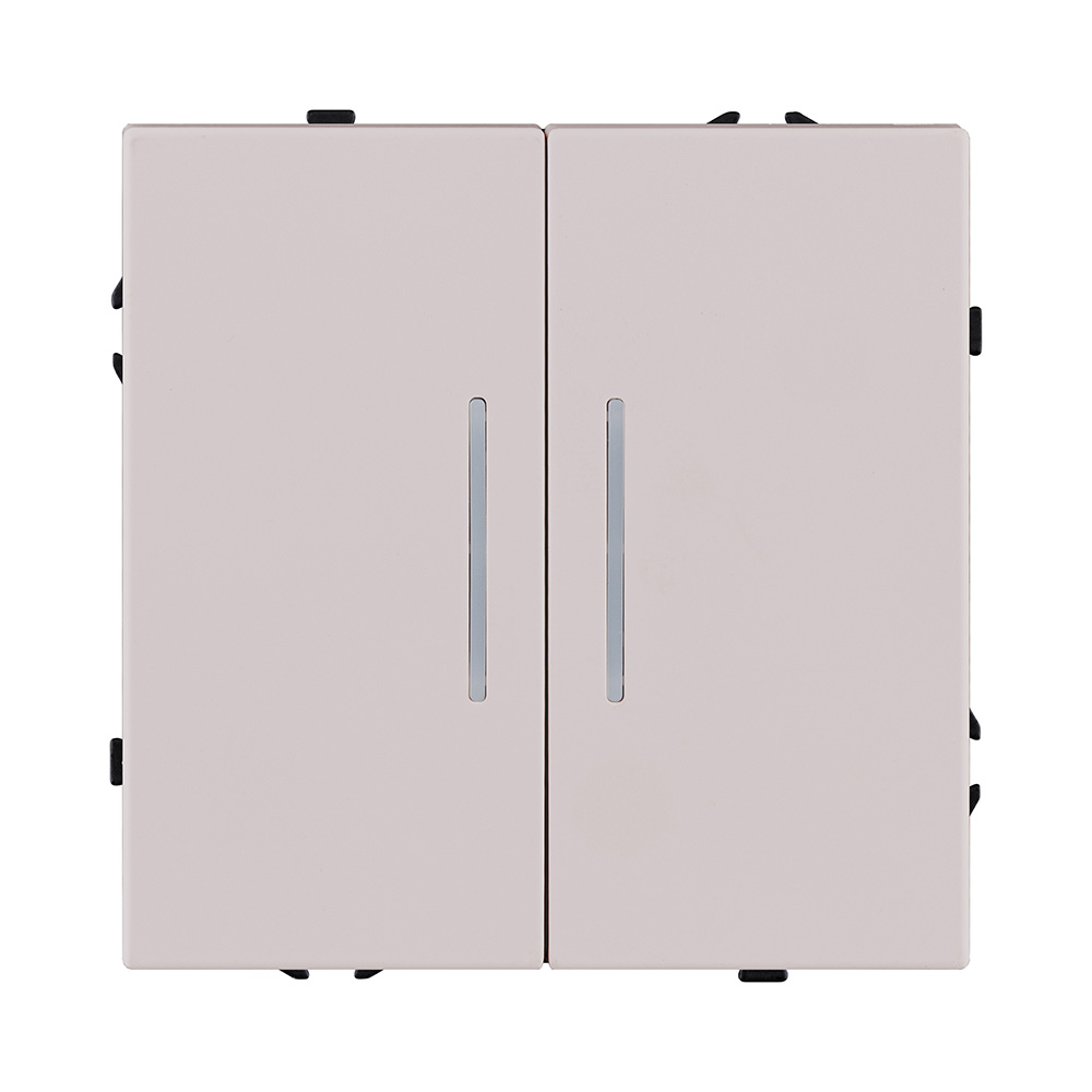 Выключатель 2-клавишный 10А/250В с LED подсветкой, кашемир матовый Kollinger Eclipse EC-010CM в #REGION_NAME_DECLINE_PP#